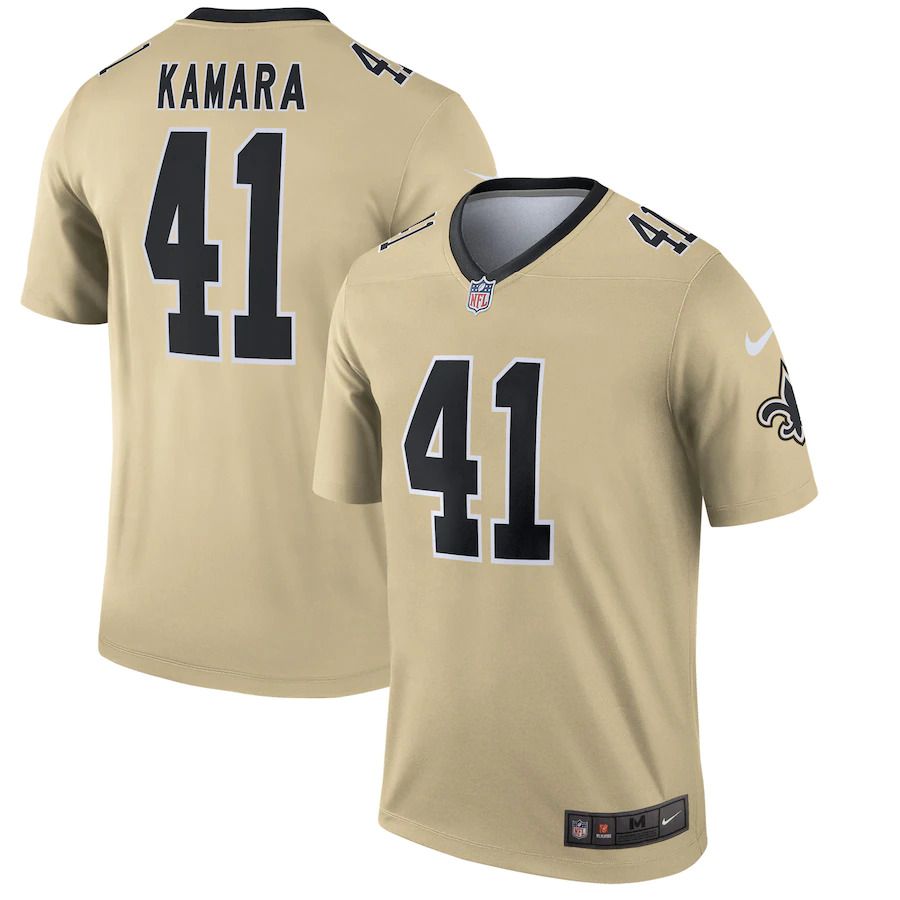Men New Orleans Saints 41 Alvin Kamara Nike Gold Inverted Legend NFL Jersey
